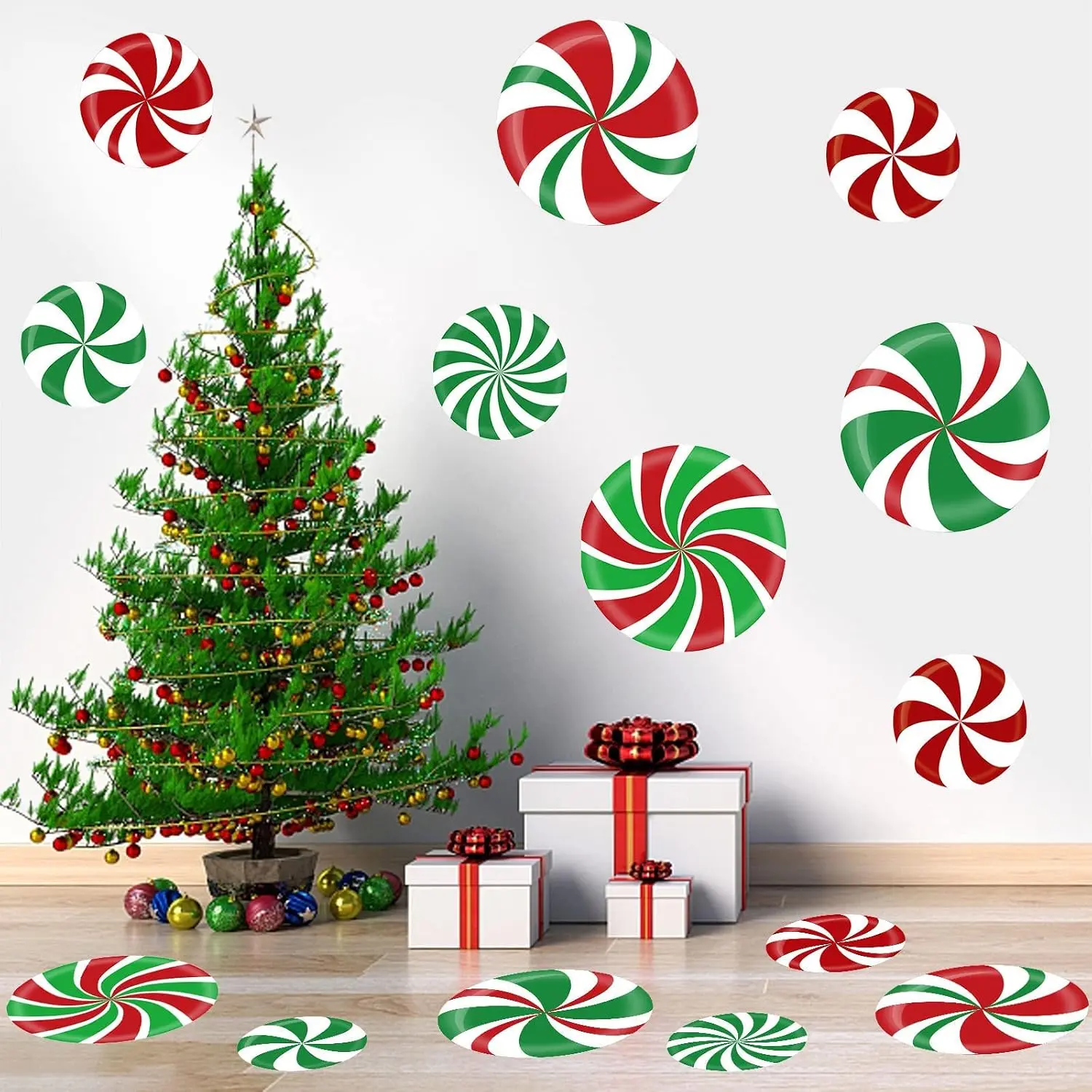 14 count Large Peppermint Christmas Floor  Christmas Wall , Christmas  for Wall Floor Counters Xmas Candyland Decorations