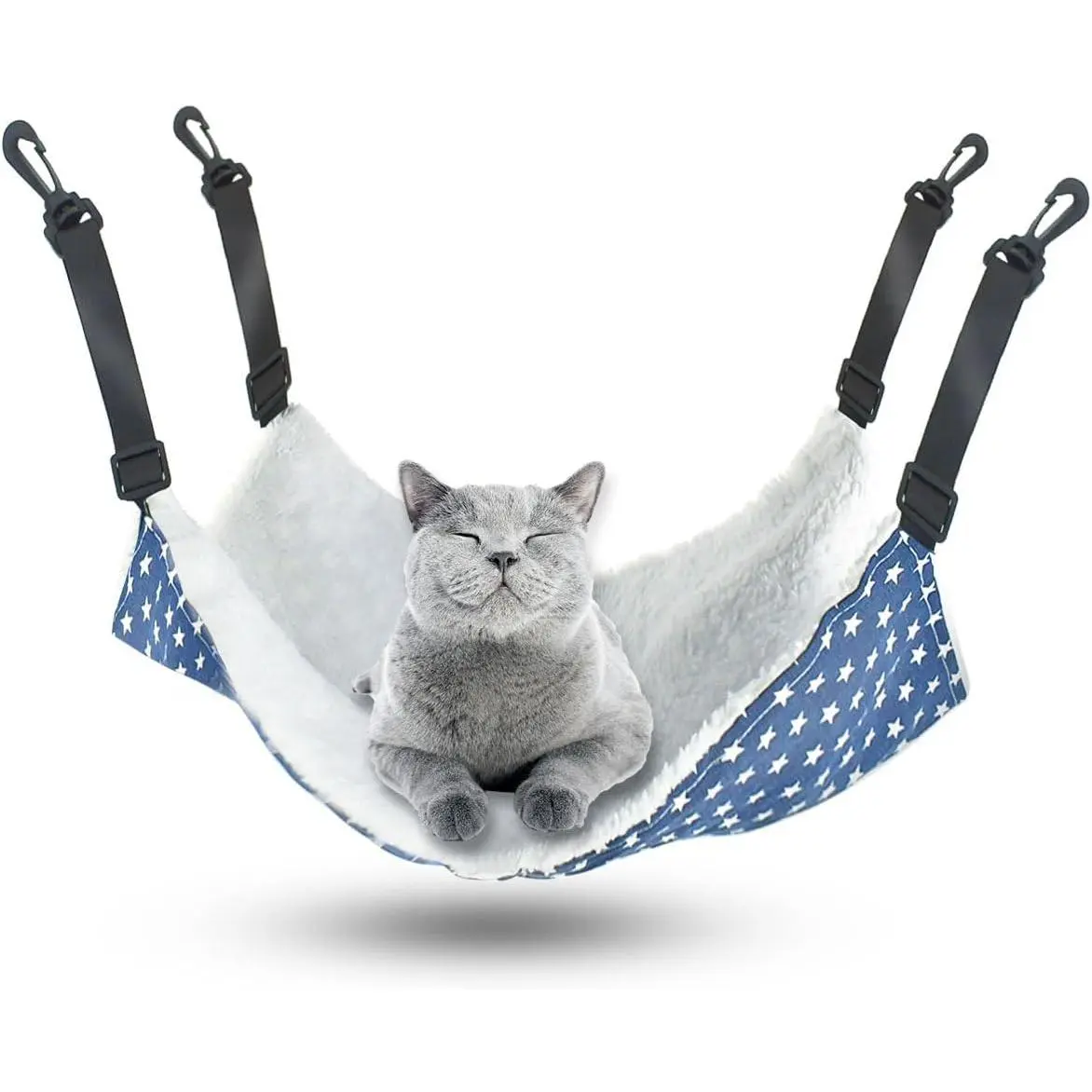 Hammock for Cage Reversible   Hammock Soft  Bed for Ferret Kitten Puppy Cats Small Dogs Rabbits Small  Double-Sided  Cage Hammock with Adjustable Straps & Plastics Hooks