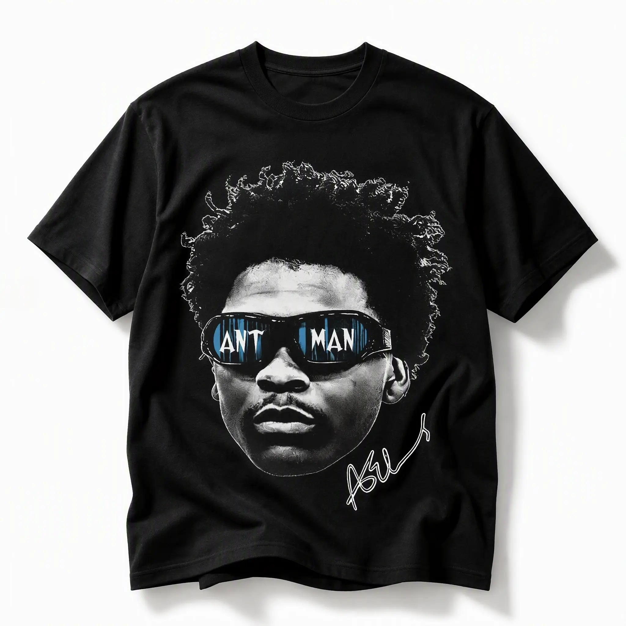 Men's Anthony Edwards Graphic Top - Unisex Loose Basic Short-Sleeve Cotton Tee, Basketball Star Inspired Everyday Streetwear for Sports Fans, Denim, Cargo