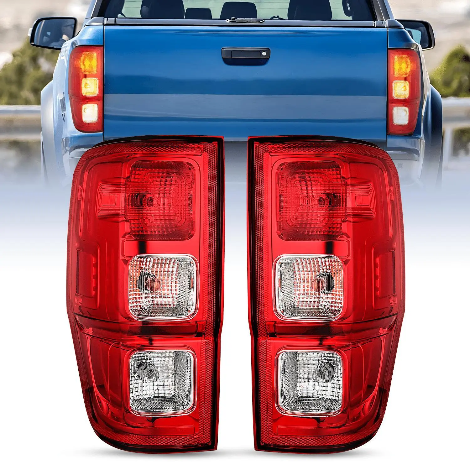 Nilight OE-Style Taillight Assembly - Compatible with 2019-2023 Ford Ranger XL, Enhanced Night Vis, High-Impact Lens, LED/Halogen Mix, Plug-and-Play Rear Lamp Replacement for Driver & Passenger Side