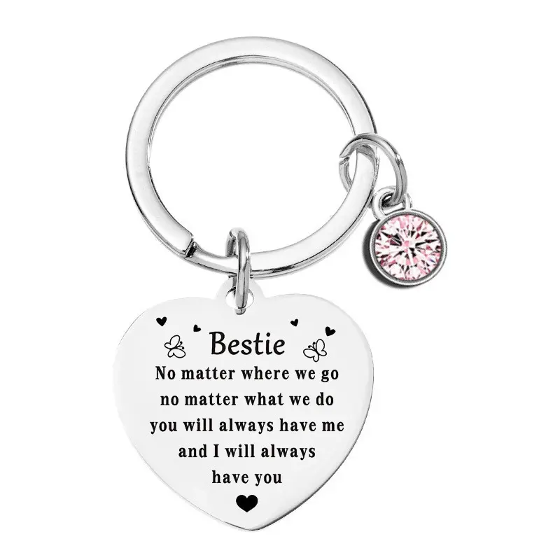 L1011 Personalized and Creative Lettering Keychain Love Stainless Steel Keychain Girlfriend Friend Sister Colleague Classmate Gift