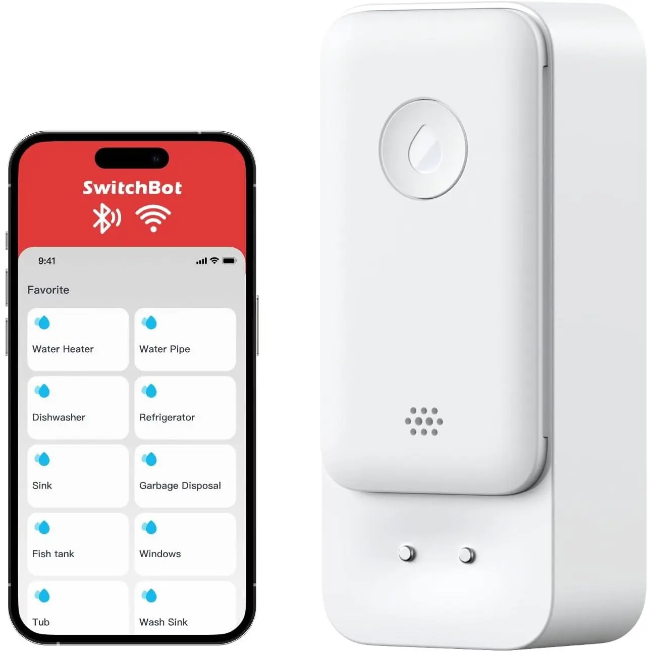 WiFi Water Leak Detector, Smart Water Sensor - 100dB Adjustable Alarm & App Alerts, IP67 Waterproof, Wireless Detector for Kitchen, Bathroom, Basement, No Hub Required (Support 2.4G)