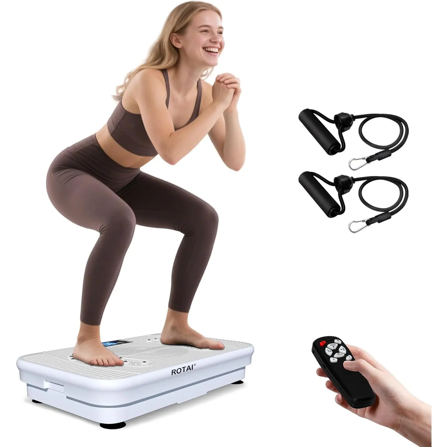 ROTAI Vibratory Plate Machine - Unisex Adult Home Fitness-Massage Platform for Lymphatic Drainage, 400 lbs Capacity, Massaging Party Gift Option