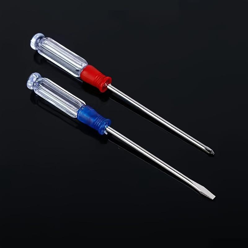 Precision Phillips Crystal Screwdriver Set - Small Slotted Head, Ergonomic Transparent Handle, Magnetic Tip for Secure Hold - Ideal for Household & Industrial Mini Projects