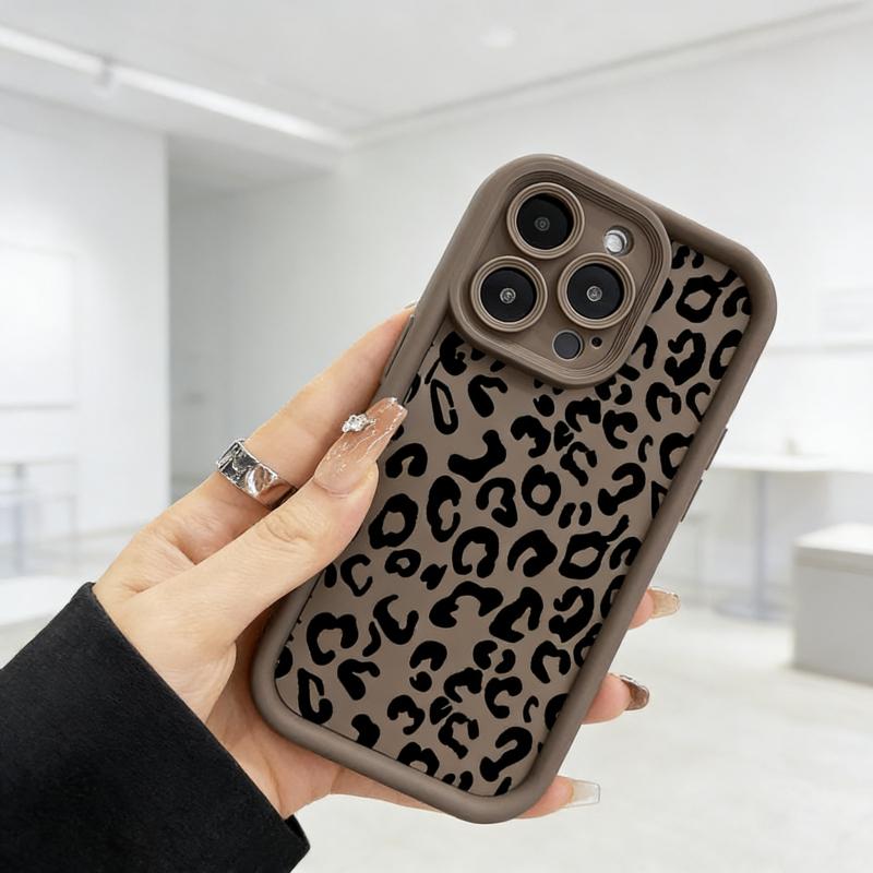 Designed for iPhone 17 Pro Max 16 Plus 15 14 13 12 11 Air E full Camera protection small leopard print  Lightweight Soft TPU Protection Shockproof Protection cover Stylish