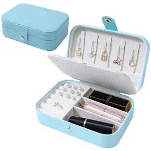 Cross-border PU Leather Jewelry Organizer Portable Travel Storage Box for Rings Earrings Accessories Wholesale