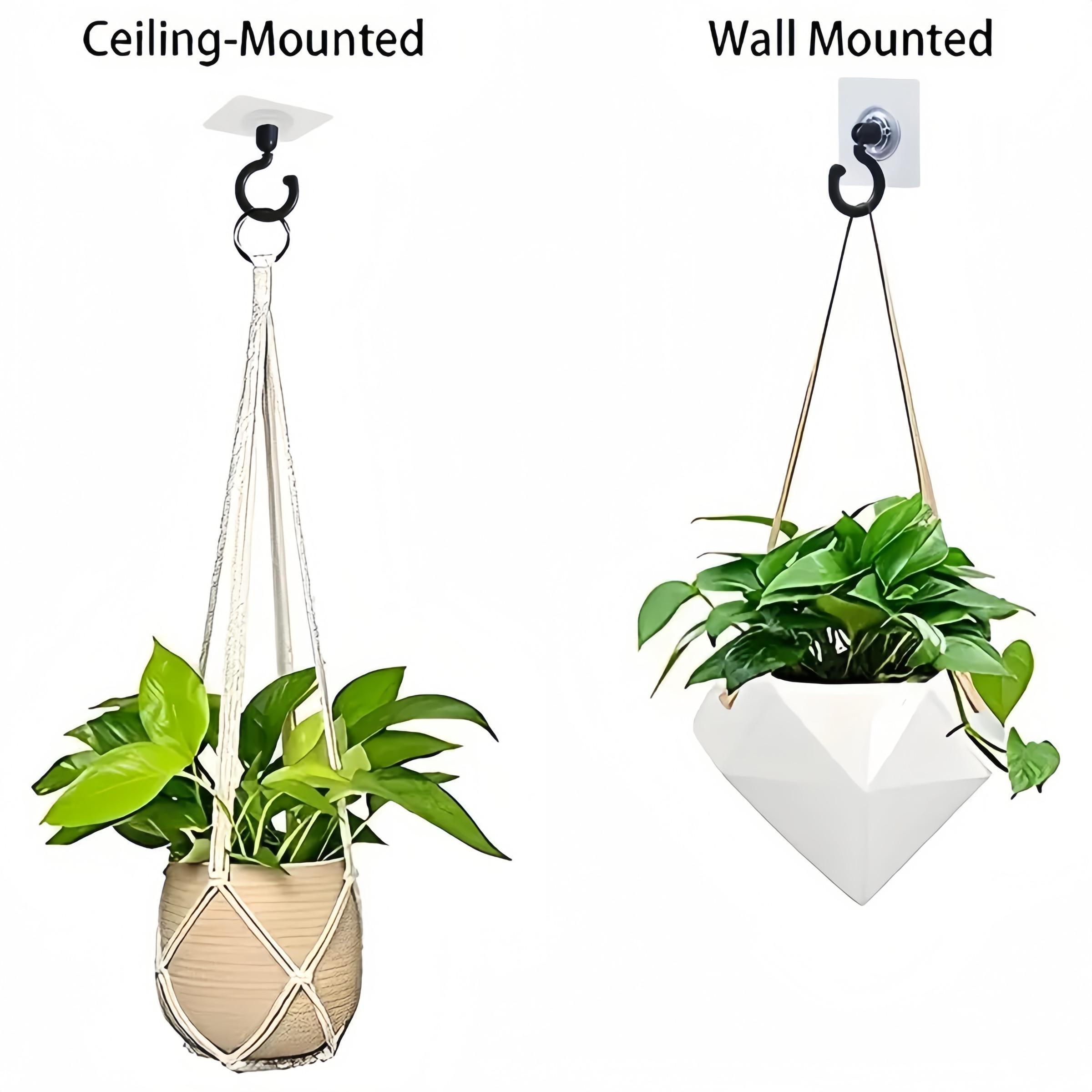 10 Pack Rotating Sticky Hooks for Wind Chimes Plants Ceiling Decor, Wall Mountable, No Drill Needed Strong Adhesive Hangers, Self Adhesive Hooks, Practical Home Decoration Accessories