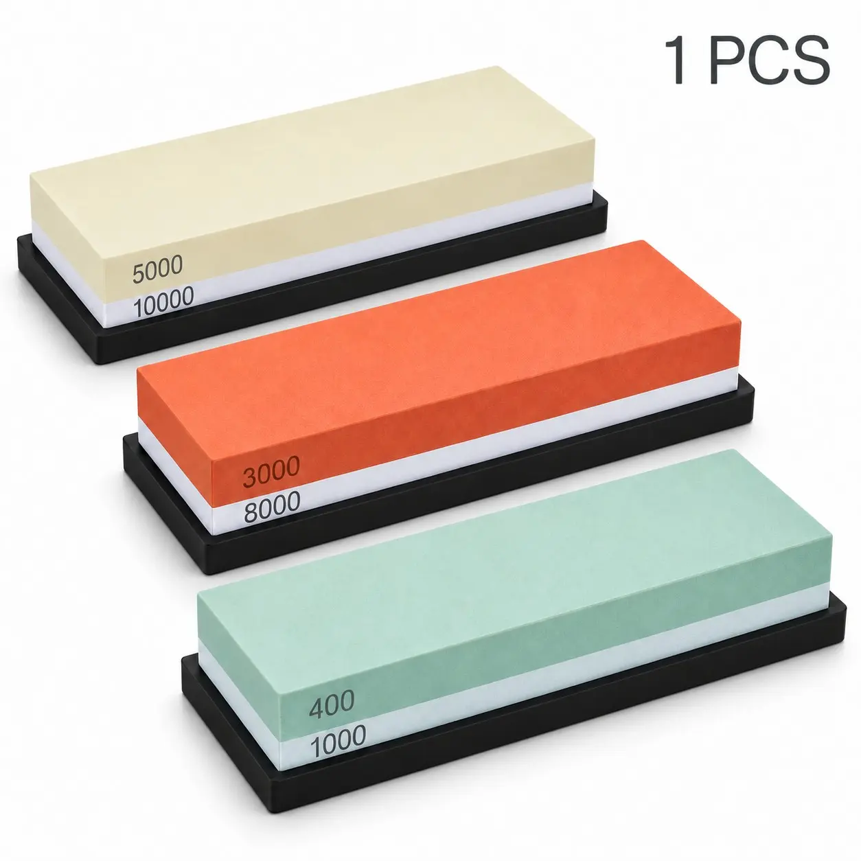 Double Sided Whetstone Knife Sharpening Stone 400/1000 3000/8000 5000/10000 Grit with Non Slip Base