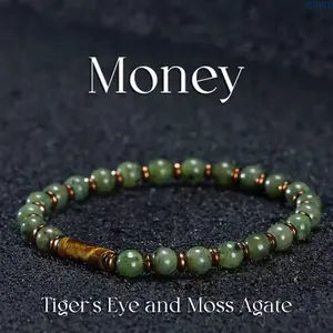 2026 Elegant Unisex Natural Stone Bracelet, Handmade Tiger Eye Green Aventurine Beaded Wristband, Minimalist Fashion Accessory Gift for Men Women