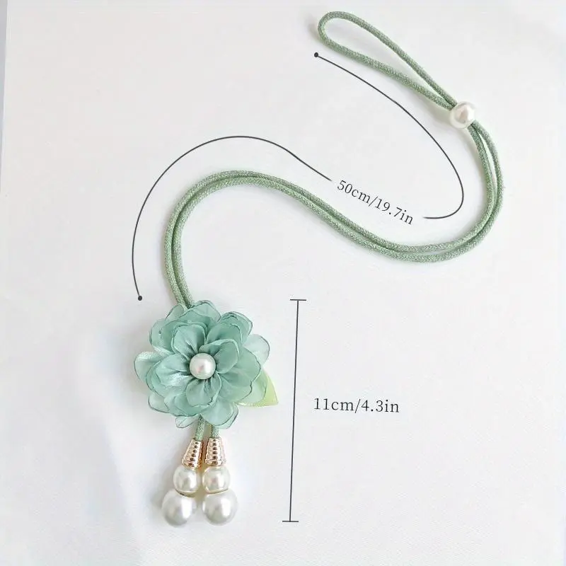 Durable 2-Piece Adjustable Pearl Curtain Ties, Indoor Recreation Decor for Living Rooms, Bedrooms, Studios