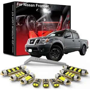 LED Interior Light Kit Package  for  Frontier 2005-2013 2014 2015 2016 2017 2018 2019 2020 2021 2022, Super Bright 6000K White  Plate Bulbs + Install Tool
