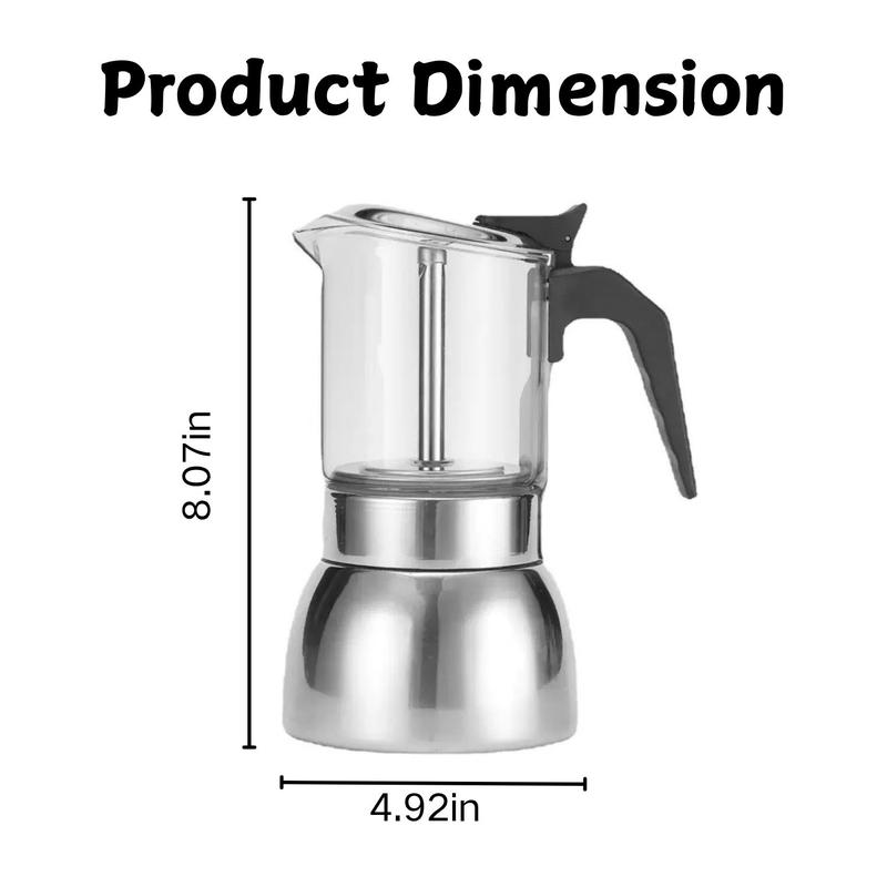 Coffee Pot, Clear Modern Coffee Pot, Glass High Temperature Resistant, Home Multifunctional Portable Hand Brewing, for Home Office Dormitory Use Coffee Pot, Clear Modern Coffee Pot, Glass High Temperature Resistant, Home Multifunctional Portable Hand Brewing, for Home Office Dormitory Use