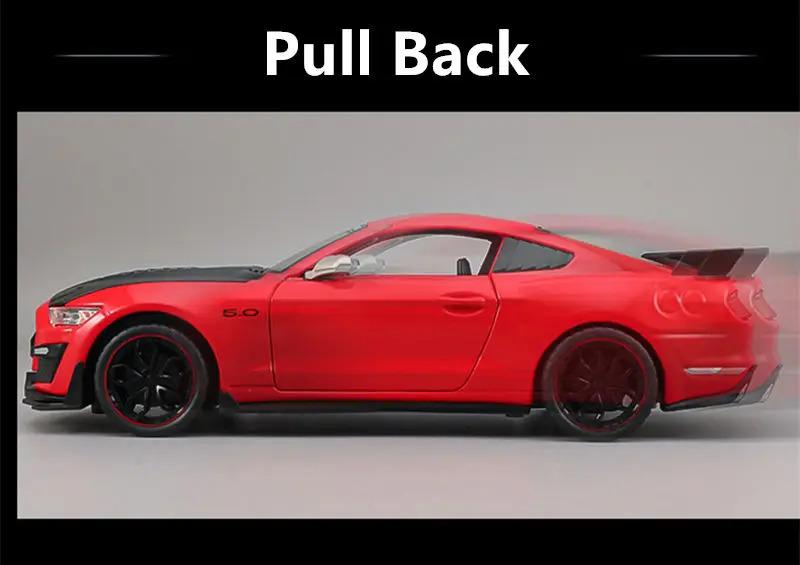 1:24 Mustang GT500 Alloy Sports Car Model Die-cast Metal Racing Car Model Sound and Light Children's Toy Gift