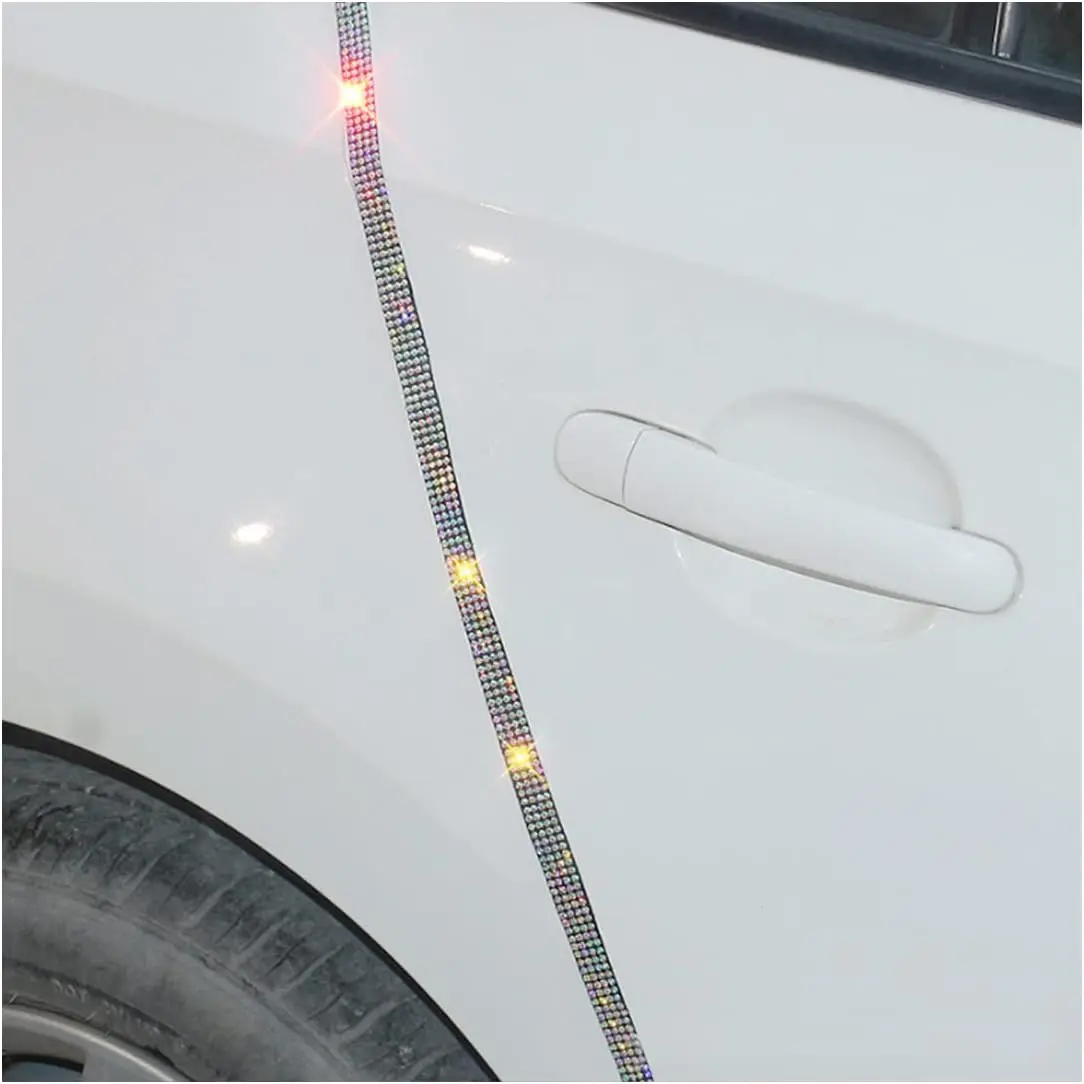 4 count Bling  Door  Guards Protector,  Auto Side Door Anti- Crash Strip Sticker,   Anti-Scratch Bumper Tape,  for SUV  Pickup (Multicolour)