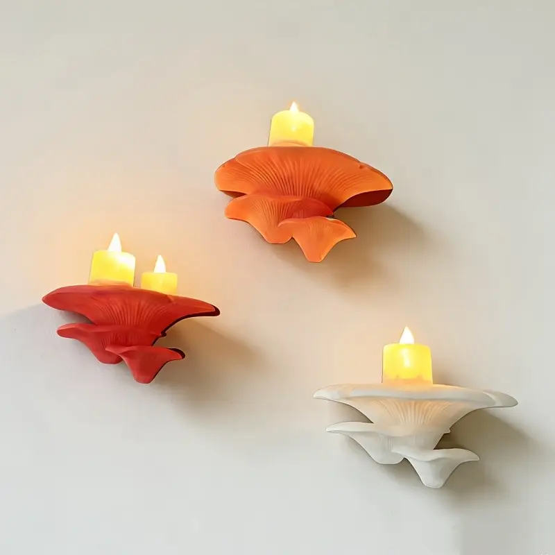 Mushroom Shape Wall Mount Shelf, 3-Tier Floating Organizer, Durable Plastic, Space-Saving, No Assembly, for Books and Plants, Room Decor