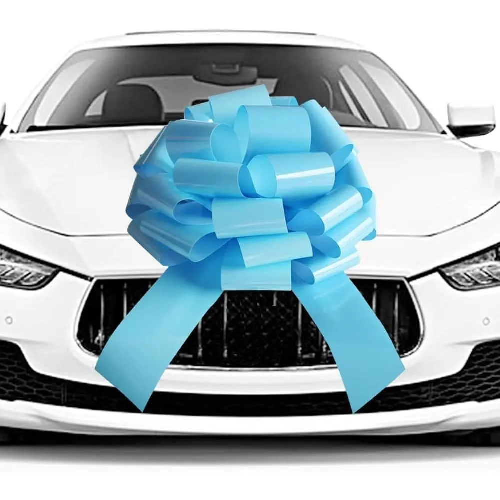 20 Inch Giant Car Bow,1 Pc Giant Present Bow for Large Gift Wrapping New Houses Huge Present Birthday Christmas Decor (Sky Blue)