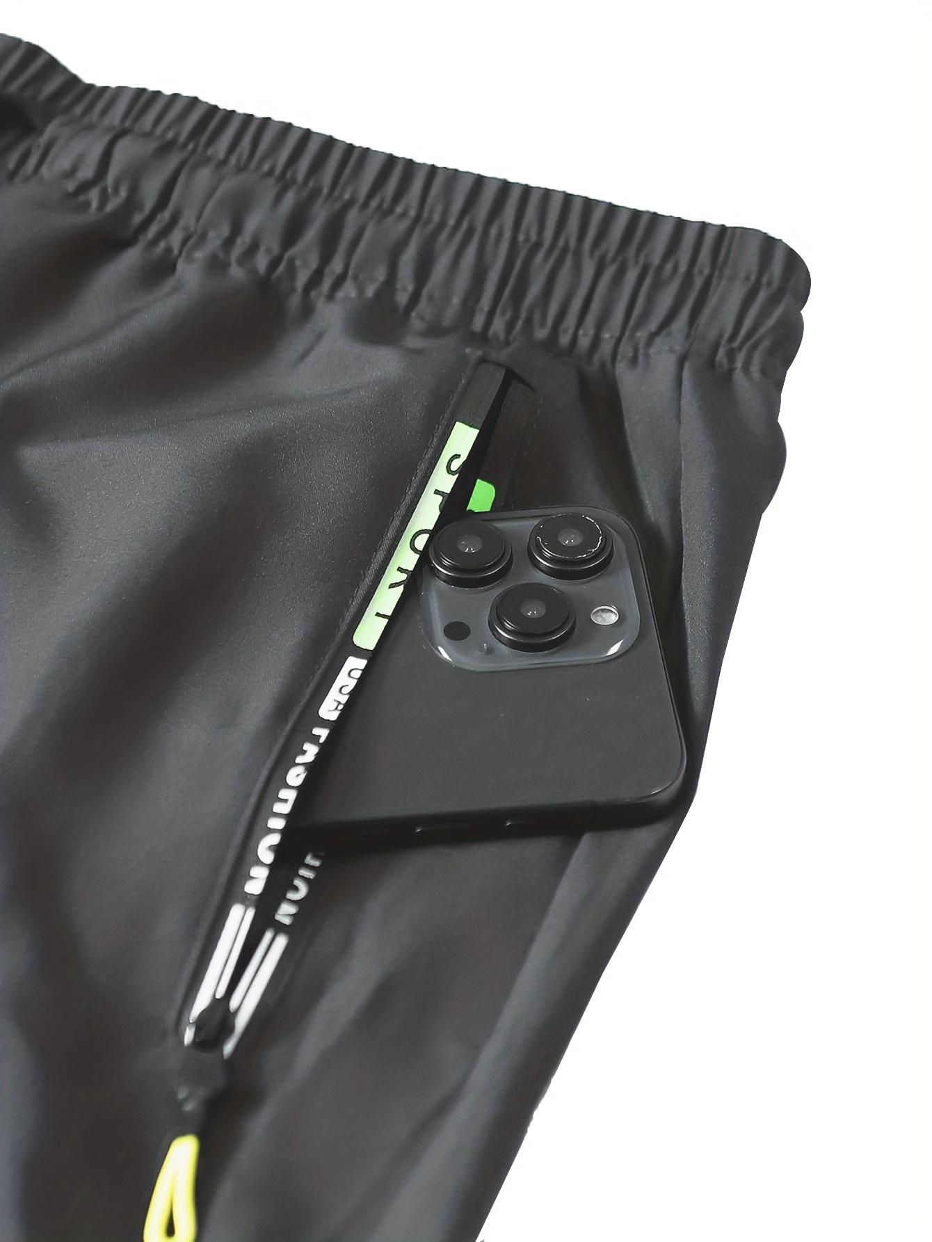 Women's Heavy-Duty Cargo Pants with Multi-Zipper Pockets & Neon Green Accents – Full-Length Trousers for Outdoor, Travel & Casual Wear in Spring/Fall Seasons – Belt-Style Waist Drawstring and Non-Slip Leg Construction