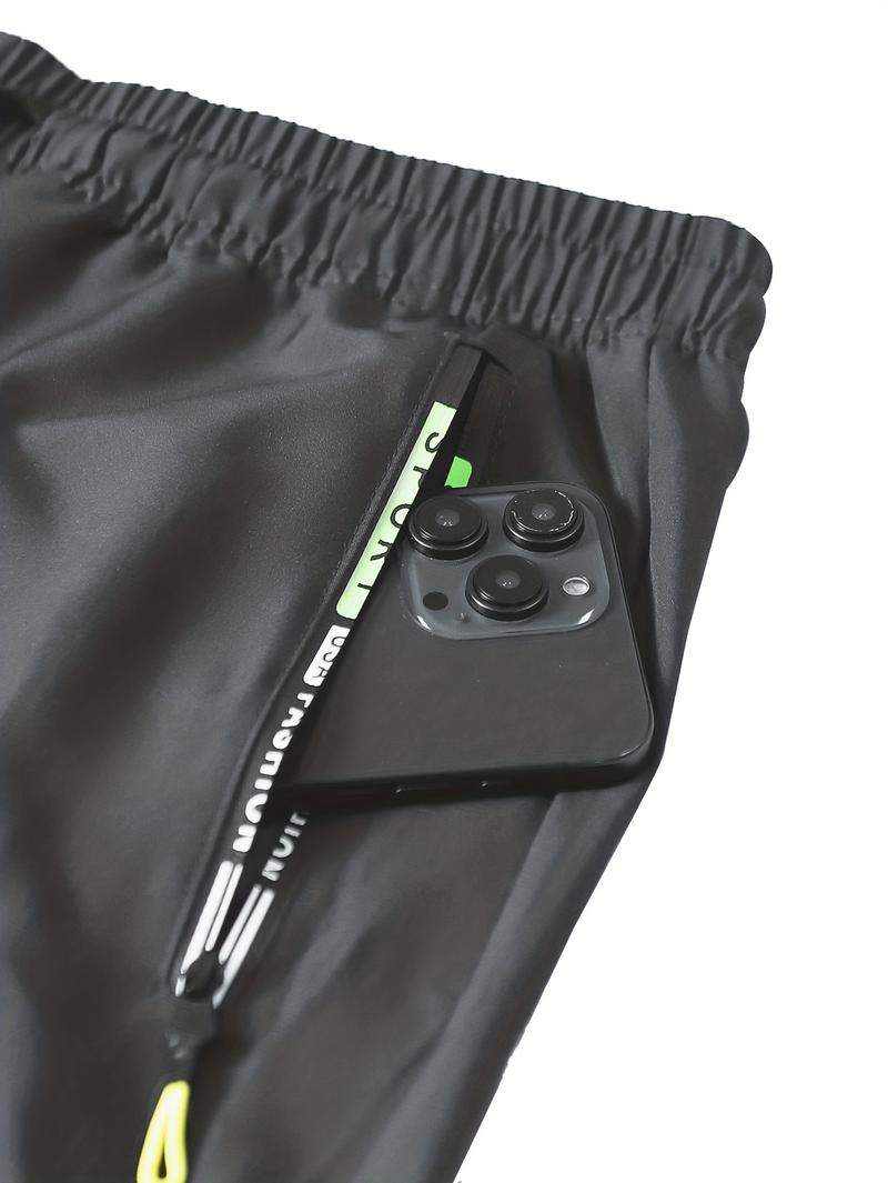 Women's Heavy-Duty Cargo Pants with Multi-Zipper Pockets & Neon Green Accents – Full-Length Trousers for Outdoor, Travel & Casual Wear in Spring/Fall Seasons – Belt-Style Waist Drawstring and Non-Slip Leg Construction