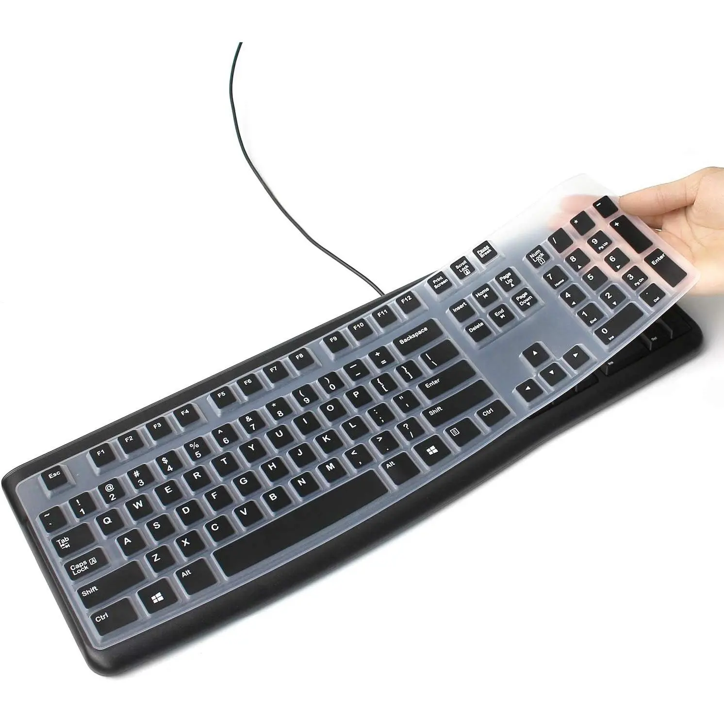 Keyboard Cover  for  K120 & MK120  Desktop USB Wired Keyboard  Protector Accessories (Black) | Ultra Thin, , , Dust Proof, Desktop Keyaboard Accessories (Black)