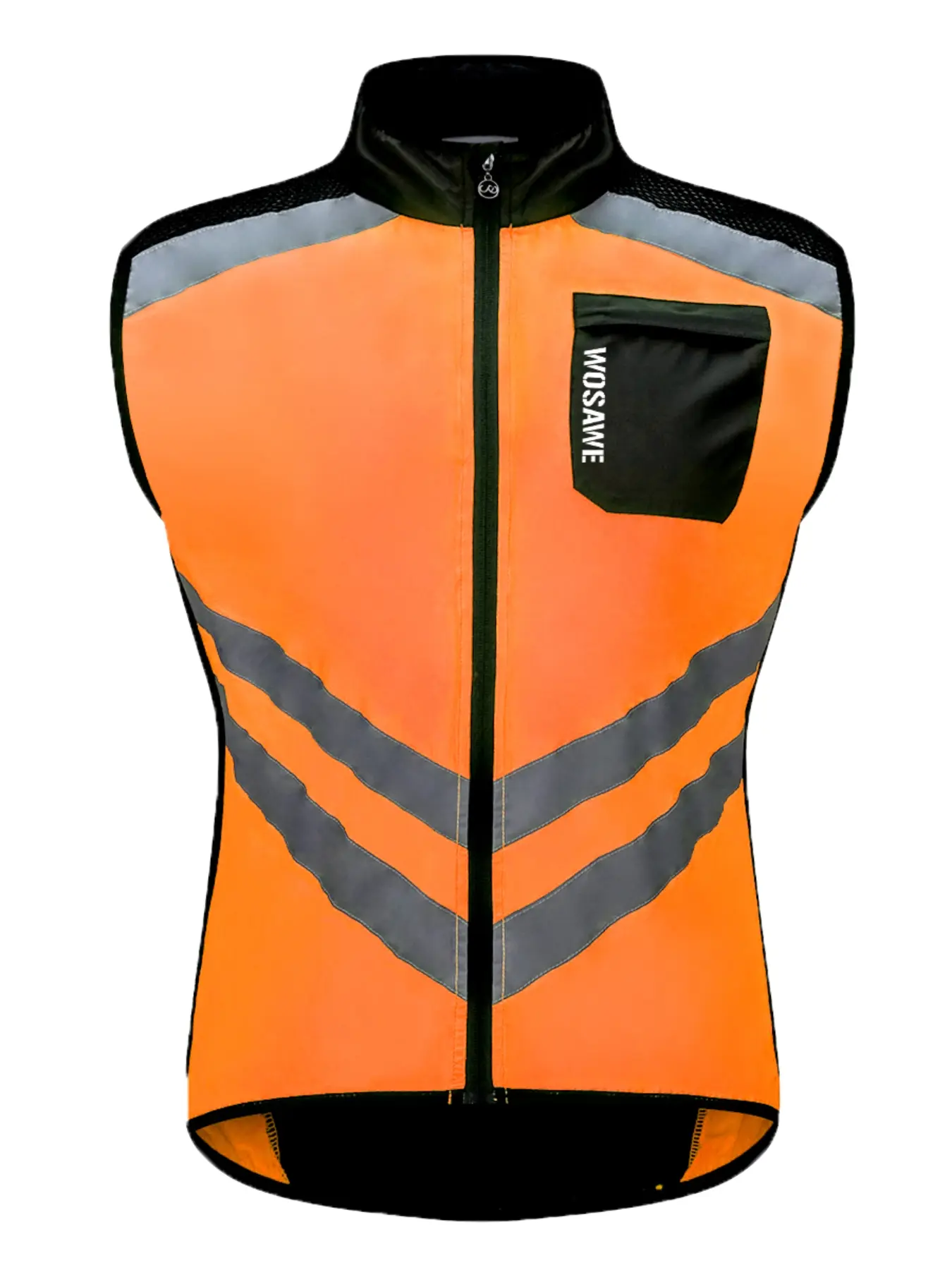 WOSAWE Men's High Visibility Cycling Wind Jacket Water Resistance Reflective Windbreaker Vest for Cycling