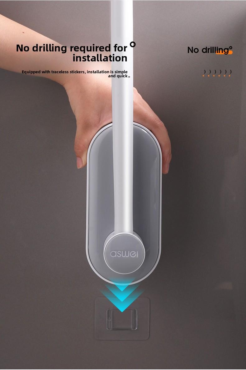 Disposable Toilet Brush with Holder, Deep Clean Toilet Scrubber with Replacement Heads, Quick Clean Toilet Brush for Bathroom, No Drilling