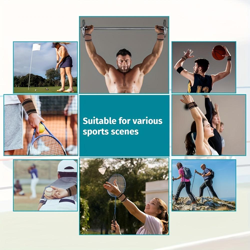 4-piece copper-colored wrist compression bracelets, soft wrist support bands, suitable for support during sports, fitness, and typing