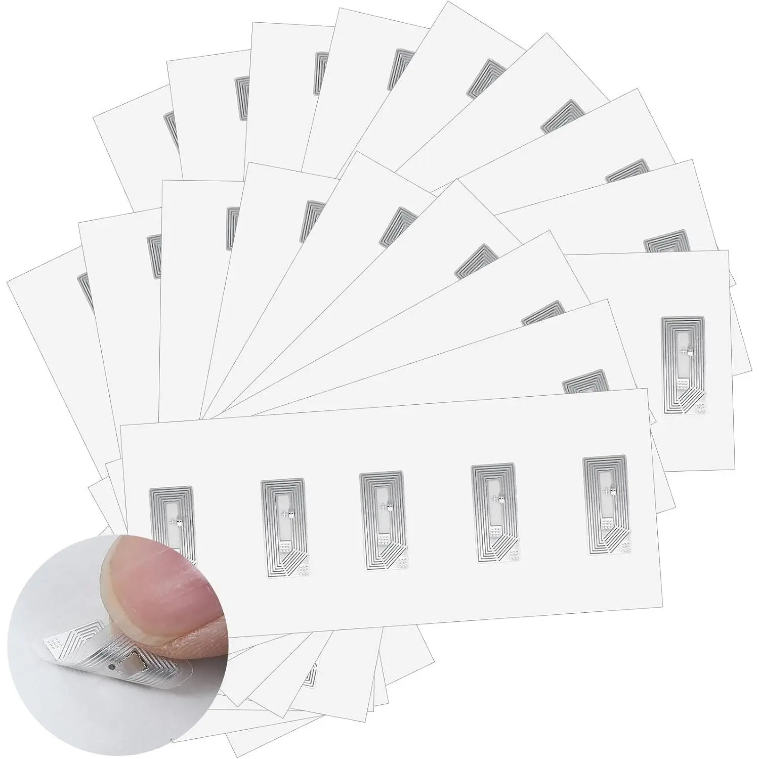 100 Pcs NFC Tags Stickers with NTAG213 Chip Blank Programmable NFC Sticker Rewritable Adhesive Labels RFID Tags 144 Bytes Memory