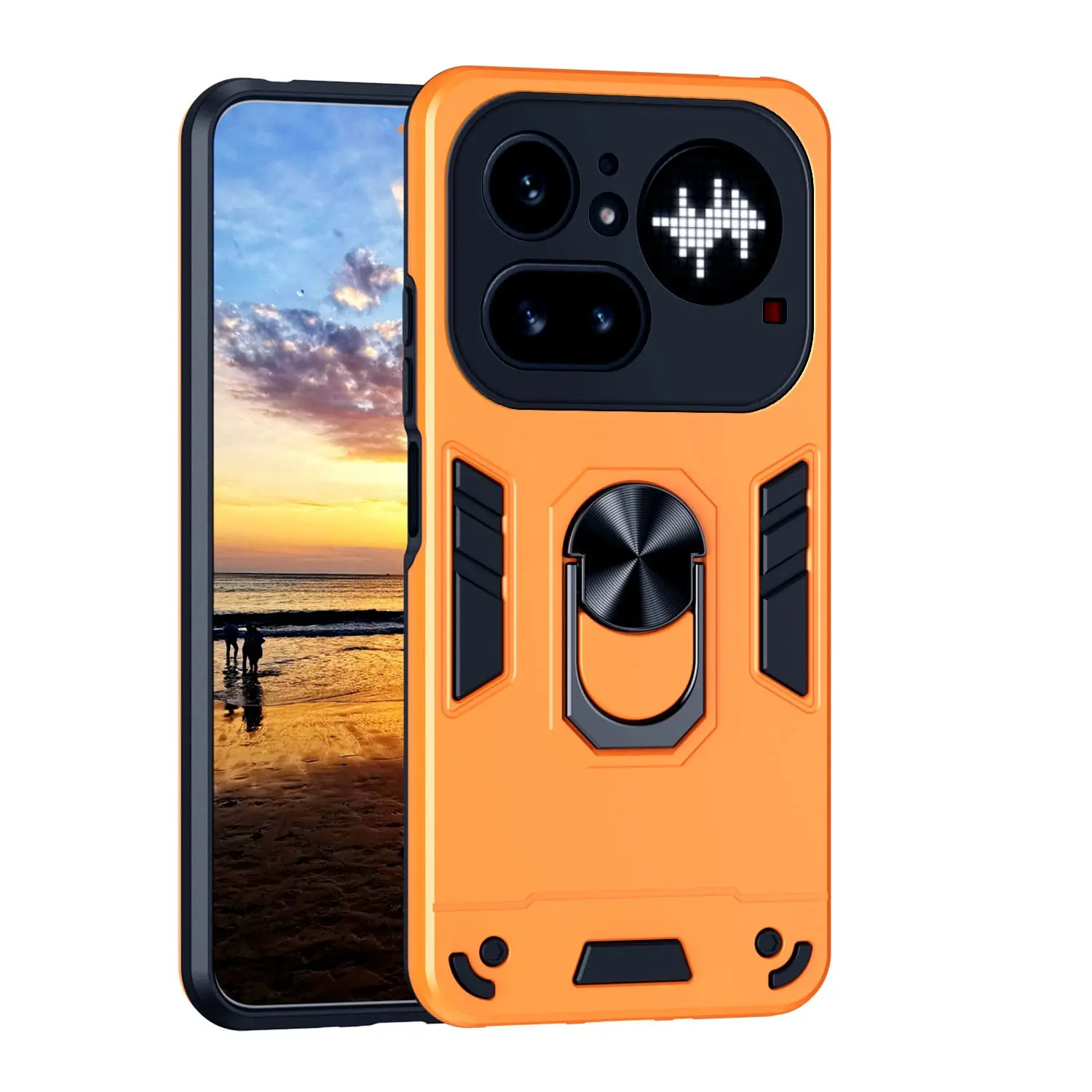 Nothing Phone (4a)/ (4a) Pro Case, Shockproof Protector Shell, Ring Kickstand, Anti-Drop, Magnetic Guide, Digital Print