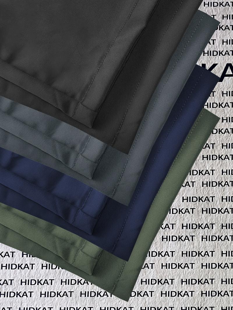 4pcs Women'S Spring/Autumn Cargo Pants | Fashion Large Pocket Design with Drawstring Elastic Waist, Casual Outdoor/Daily Wear Long Pants, Solid Color, Regular Fit by HIDKAT