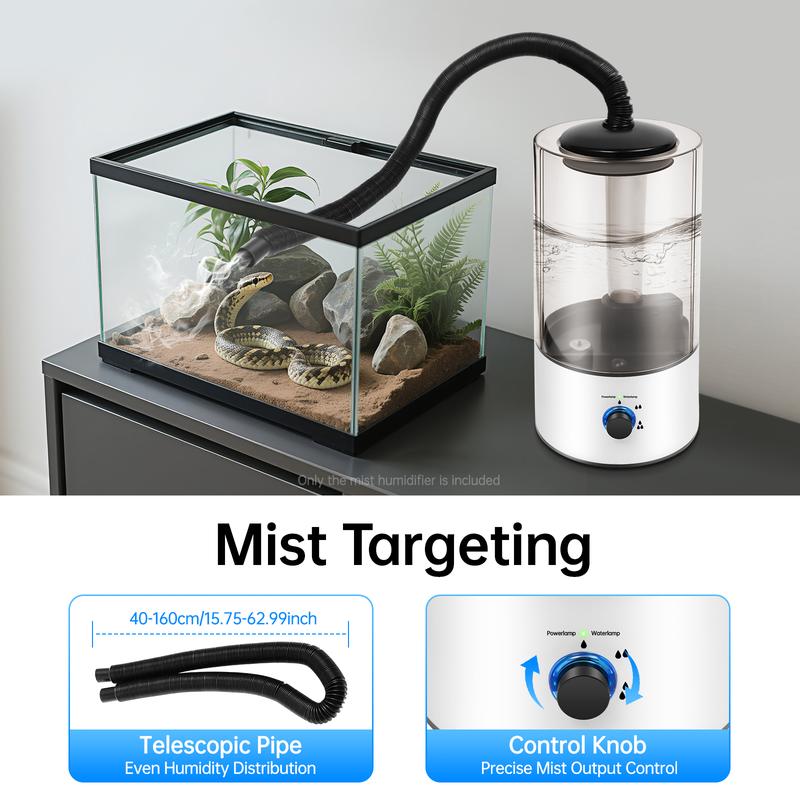 Reptile Humidifier 4L Pet Humidifier Reptile Fogger with Tube, Mist Humidifier for Pet, Humidifier Machine Fogger Humidifier for Reptile Amphibians Herps Snakes Turtles