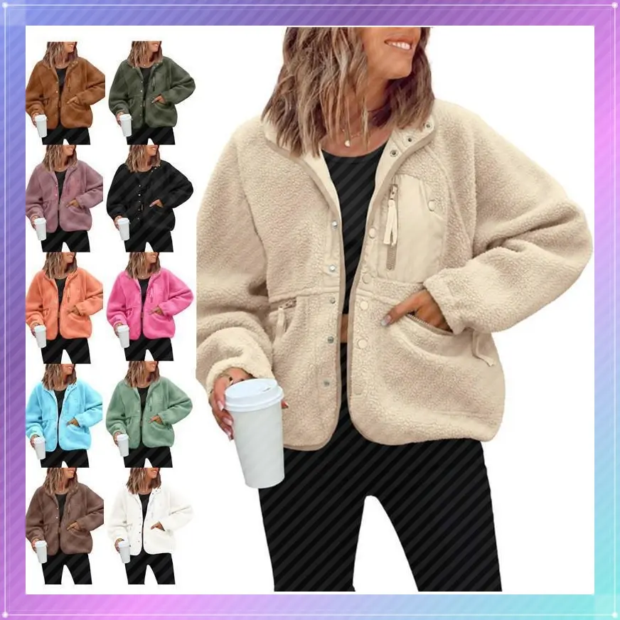 Autumn and Winter Women's Fleece Jacket Sports Casual Sweatshirt Jacket Comfortable Casual