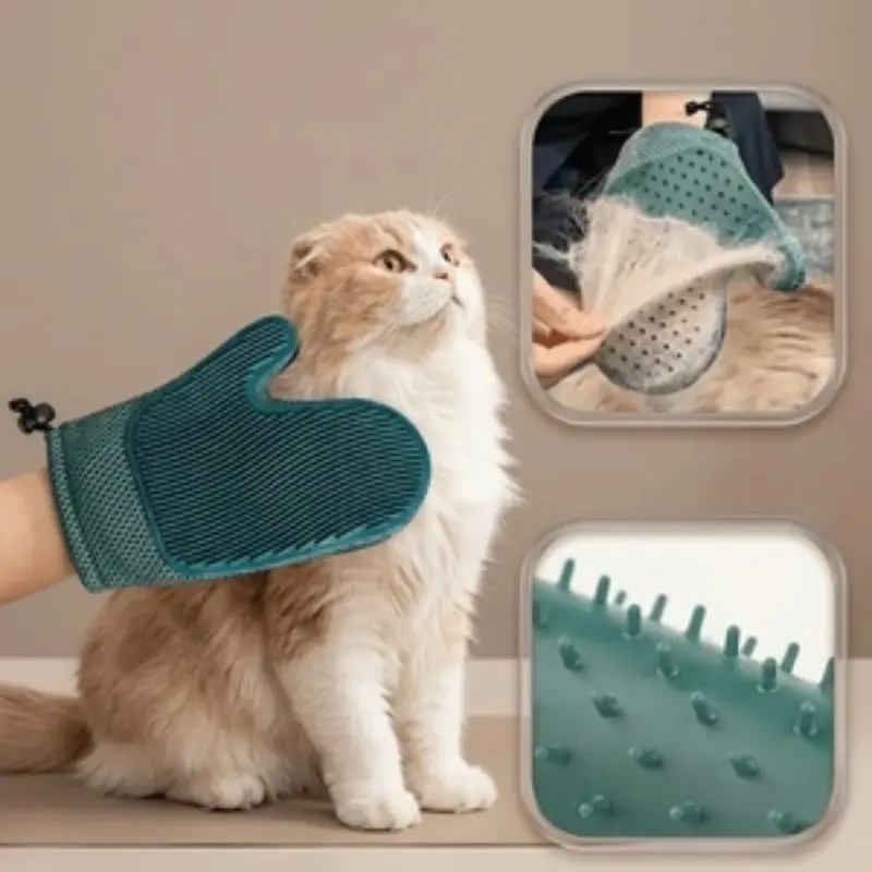 Double-Sided Large Pet Gloves, Multi-Purpose Pet Cleaning Gloves, Remove Fur and Massage, Cat Dog Shedding Remover, Beauty Gloves