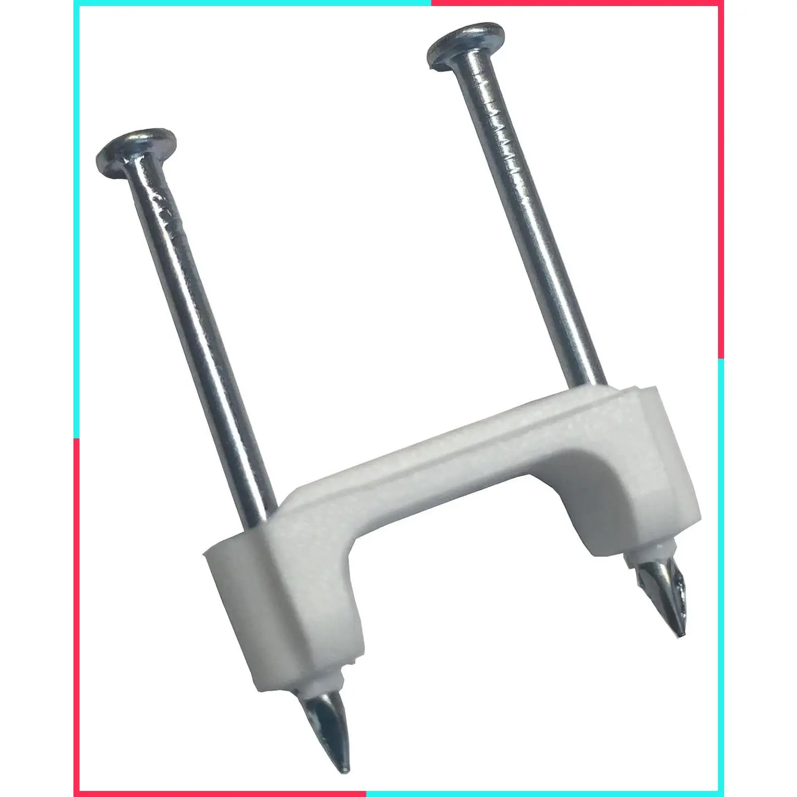 Plastic Cable Staple, 1/2 Inch, Secures Romex, UF & Non-Metallic Cable, UV Resistant Polyethylene, Splinter Free, for 14/2 12/2 10/2 NM Cable, 225 Pack, White