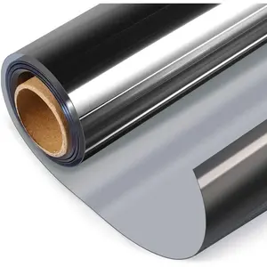 One Way Window Film, Daytime Privacy Sun Blocking Window Film No Glue Static Cling Heat Window Tinting Film for Home and Office, Black Silver, 29.5 x 78.7 Inch