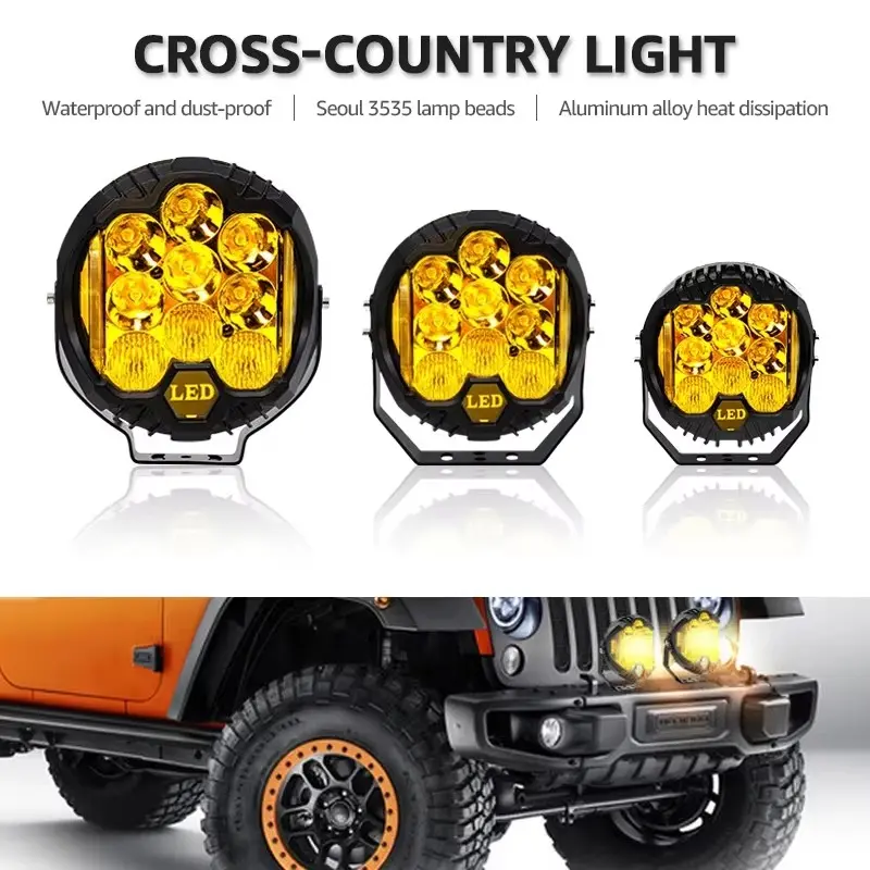 12V24V Yellow / White 3'' 5'' 7'' LED Car Headlight DRL Lamp led car lights Jeep Spot light For Truck ATV UTV Motorcycle Offroad 4x4 Work Light