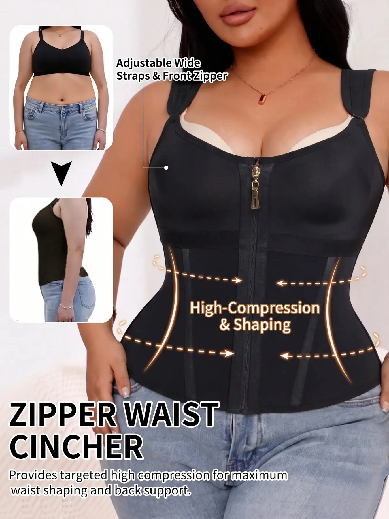 1 Count Women's Shapewear Waist Cincher, Fajas, Tummy Control Girdle Workout Shapewear With Comfortable Wear, Adjustable Shoulder Strap Waist Trainer, Tight-Fitting Corset, Ideal For All Day Comfort Elegant Wear  & Casual Activities