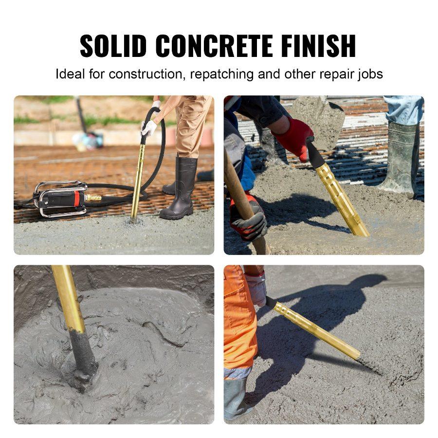 VEVOR Electric Concrete Vibrator, 1300W 16000 VPM, 2HP Copper Motor Handheld Concrete Vibrating Tool, Portable Pencil Cement Vibrator with Shaft of 14.75ft/ 4.5m, Remove Air Bubble and Level Concrete