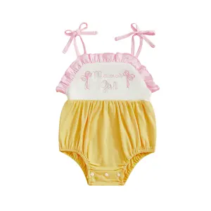Mama's Girl Bodysuit Newborn Spaghetti Strap Sleeveless Onsies Summer Infant Ruffle Romper 0-18 Months
