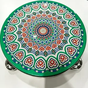 8 Inch Single Row Round Handheld Dunhuang Style Wooden Hand Drum, Ethnic Percussion Instrument, Ideal for Folk Dance, Cultural Display, and Teaching
