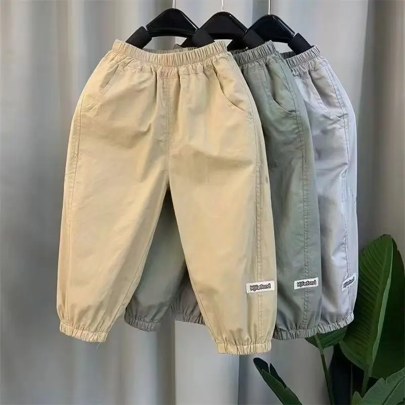 Boys' Pants 2026 Spring/Summer Thin Children's Casual Pants, Toddler Cargo Pants, Loose Fit Jogger Pants for Baby-DHY