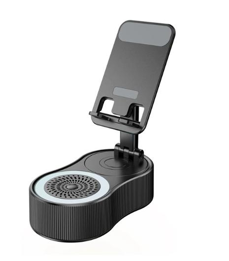New Cell Phone Holder Stand With LDE Light Bluetooth Speaker Adjustable Tablet Bracket Support Portable Wireless Loudspeaker