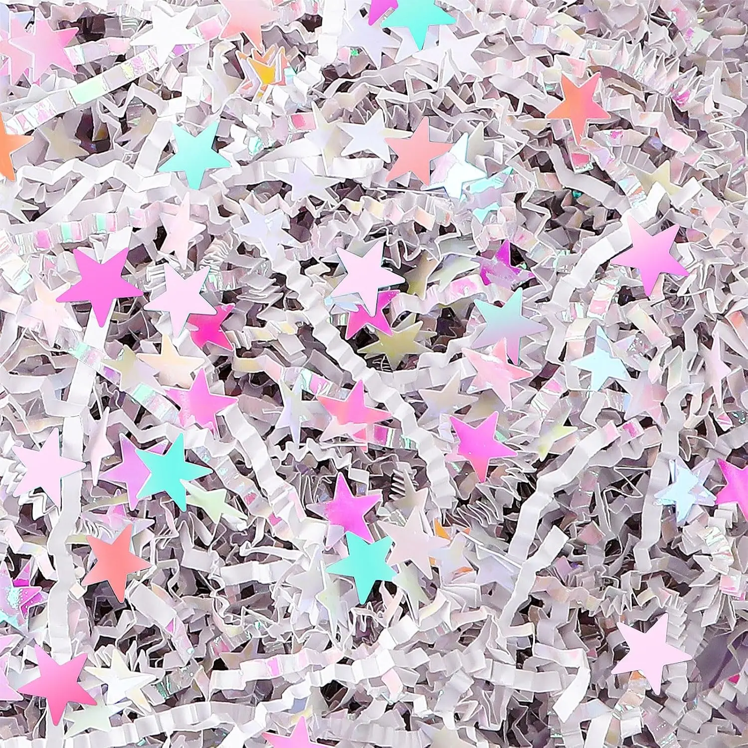 White Crinkle Cut Paper, 115g/4oz Shred Filler with  White  Confetti for Wedding Mother's Day  Wrapping Craft DIY Basket Filling Holiday Party Decorations