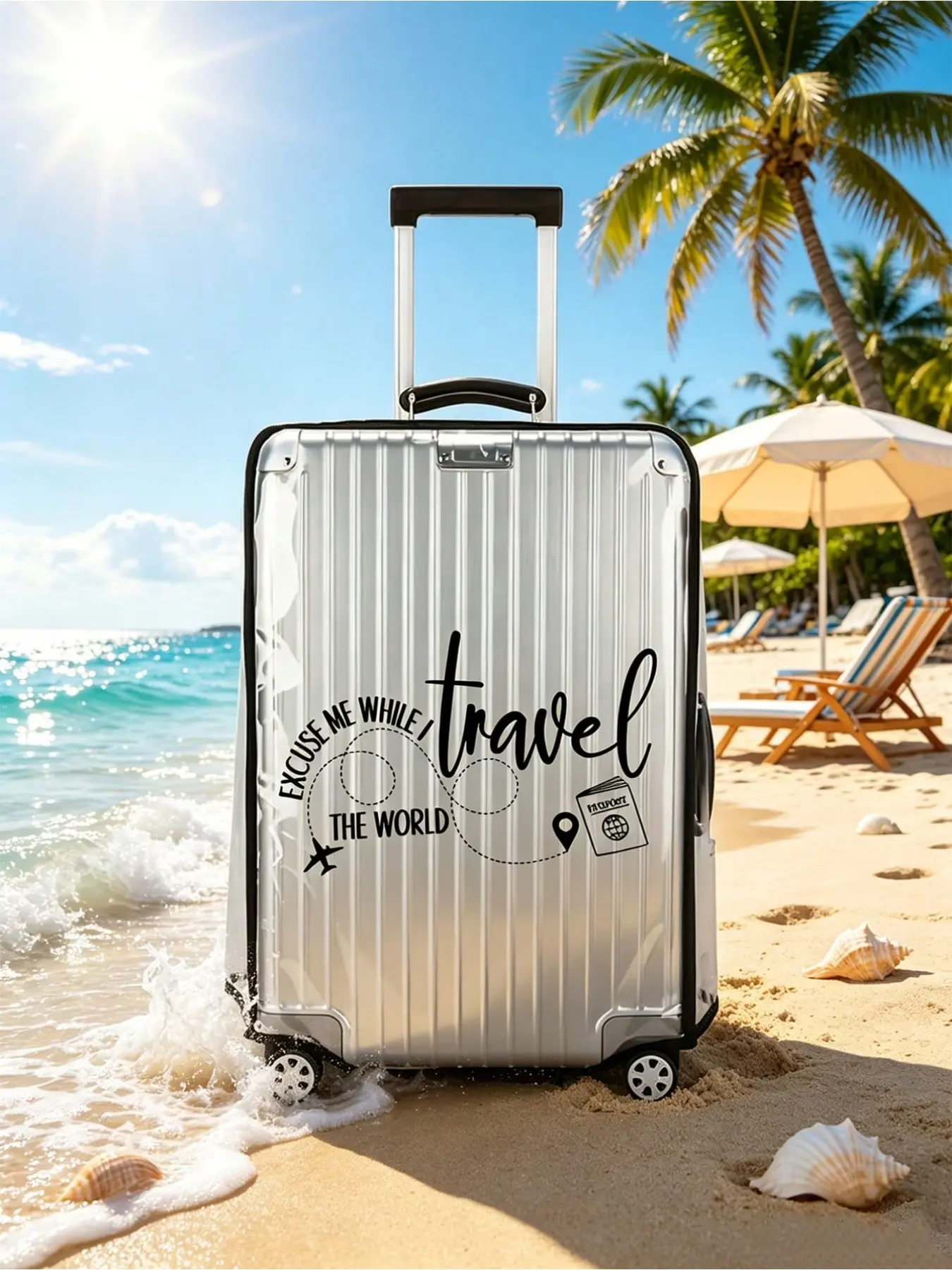 Unisex Transparent Luggage Cover, Waterproof & Durable, Fits 20/24/28 Inch Suitcases, Ideal for Travel, Business, Cruises, Gifts