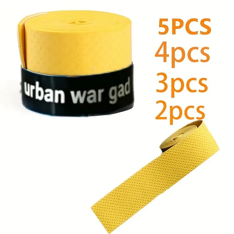 5pcs/4pcs/3pcs/2pcs PU Tennis Racket Grips, Sweat-Wicking Anti-Slip Breathable, Comfort Shock Absorption, Sports Replacement Grip