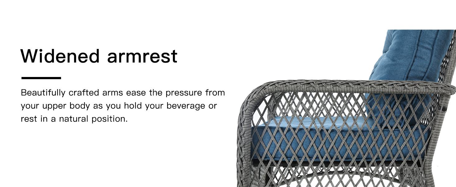 Amopatio Greenish Spring 3-Piece Patio Rocking Bistro Set, Wicker Outdoor Furniture with Thick Cushion Chair and Table for Backyard Garden Porch Deck Family Party Amopatio Greenish Spring 3-Piece Patio Rocking Bistro Set, Wicker Outdoor Furniture with Thick Cushion Chair and Table for Backyard Garden Porch Deck Family Party