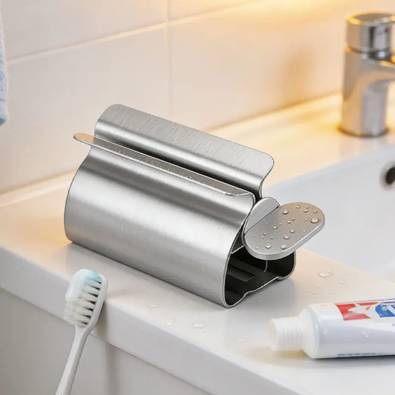 2-Pack Stainless Steel Toothpaste Dispenser, Manual Toothpaste Squeezer, No Waste, Ideal for Family Use, Perfect Gift for Home and School