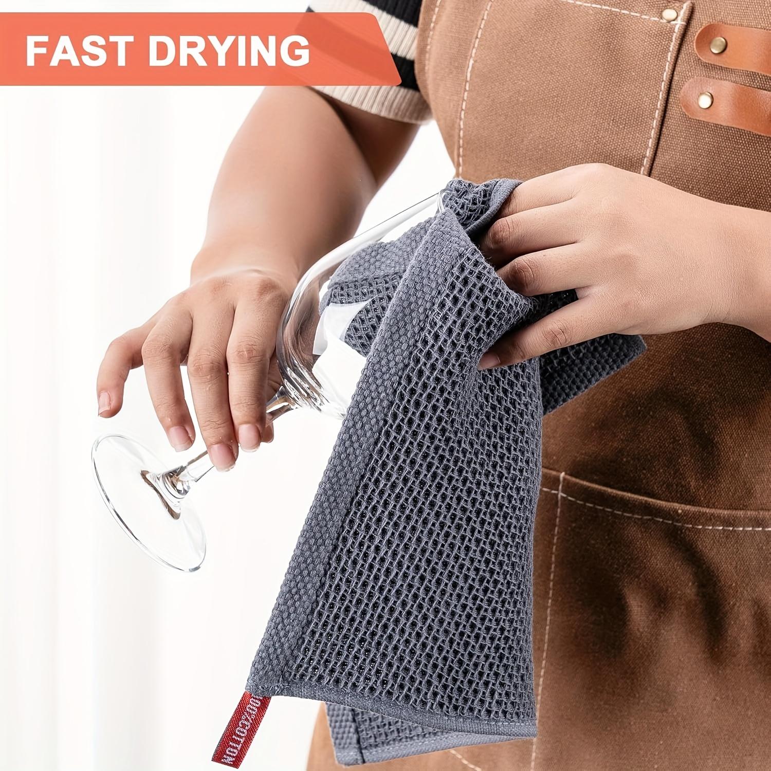 5-Pack 30cm x 30cm Dishcloths. 100% Cotton Waffle Weave Cleaning Cloths, Suitable for Household Kitchen Use, Reusable Cleaning Cloth Set