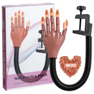 Practice Hand for Acrylic Nails, Flexible Never Fall Off Nail Trainning Adjustable Hands Kits, 1 Hands for Nail Practice, Nail Display Manicure, Movable Nail Maniquin Hand
