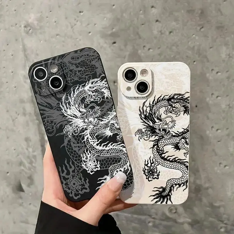 Dragon Pattern Phone Case - Durable Protective Cover- Compatible with Smartphones,phone Case Suitable for Iphone 11/12/13/14/15/16/17 /18 Pro Promax Plus Air and Samsung S22/S23/S24/S25 Plus Ultra Fe
