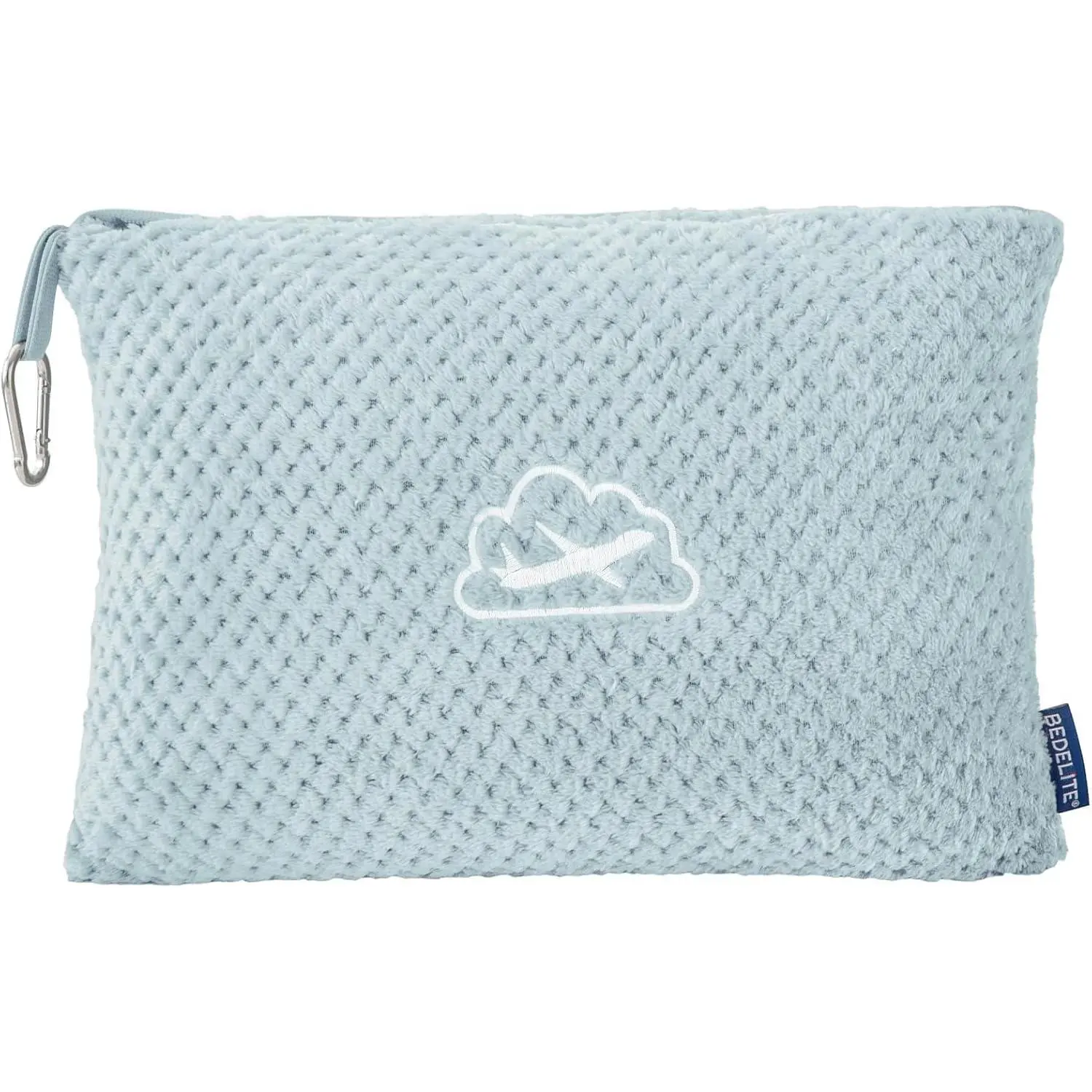 Travel Blanket with Bag, Fleece Blanket 65"x40", Blue|-soft Airplane Blanket, Luggage Sleeve & Backpack Clip, Travel for, Foldable as Pillow for Long Flight